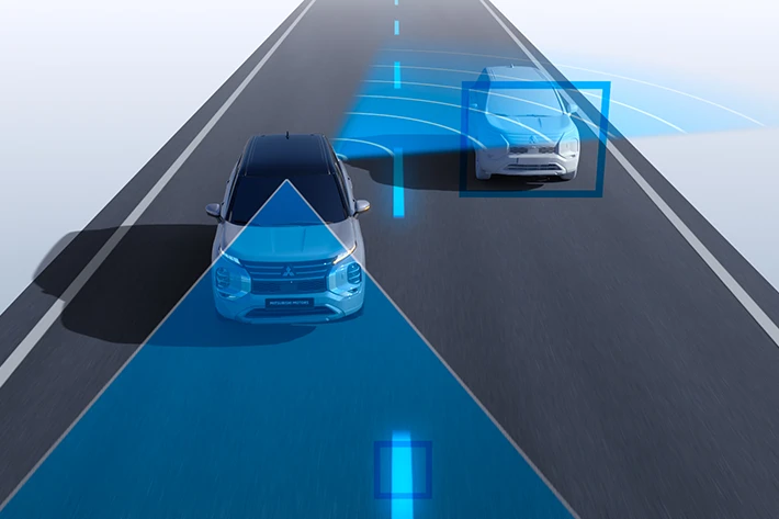 A diagram of the 2026 Outlander PHEV’s Active Blind Spot Assist